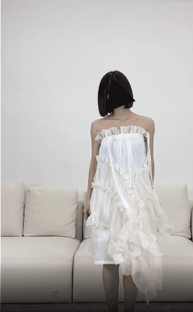 モード系ファッション エアリーティアードフリルサンドレス　パーティードレス