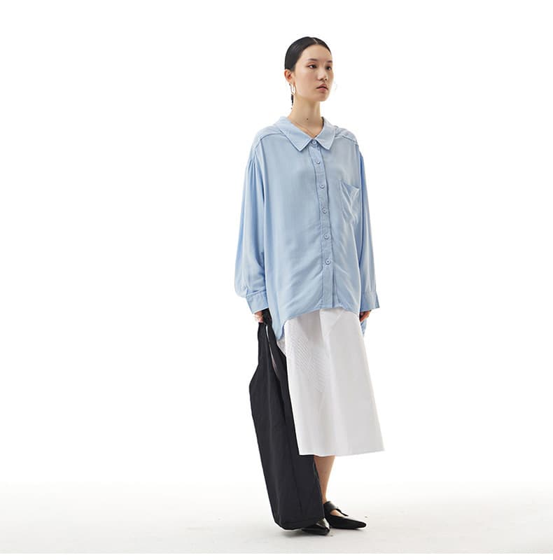 モード系ファッションリラックス感溢れる デザイナーズシャツ