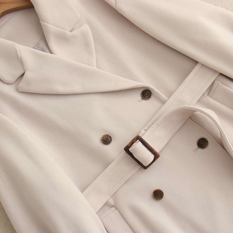 モード系ファッション フレア袖ダブルブレストトレンチコート