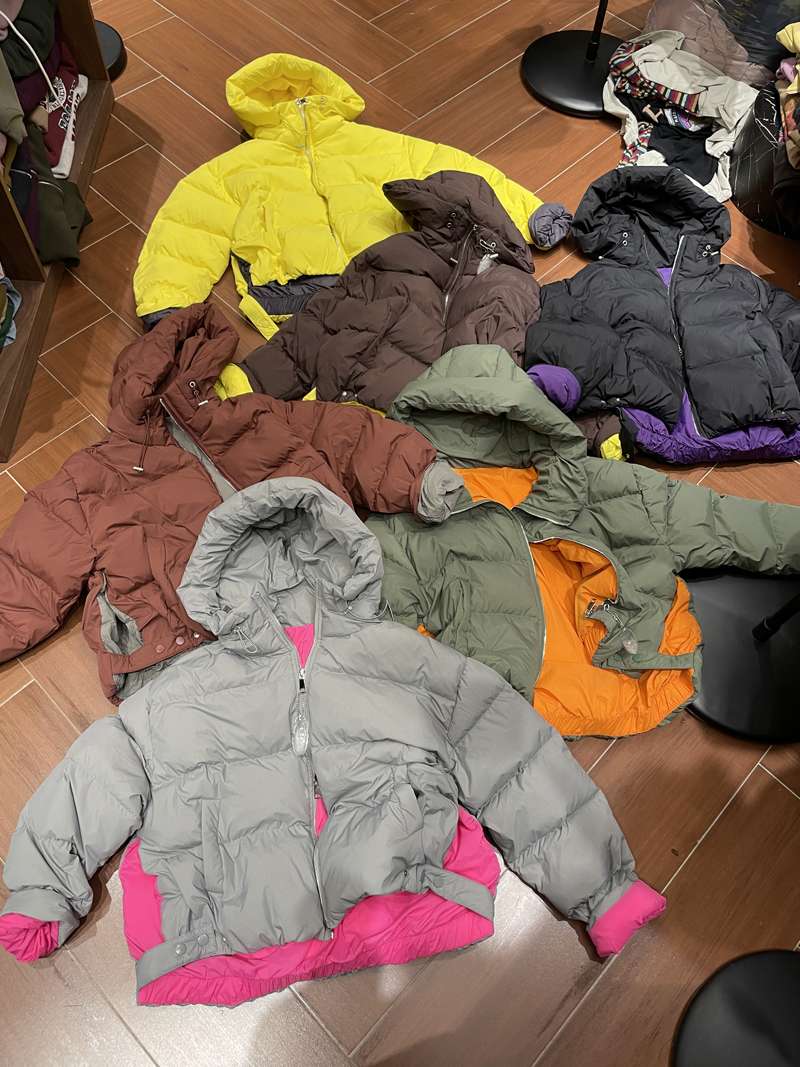 モード系ファッション カラーアクセントオーバーサイズダウンジャケット