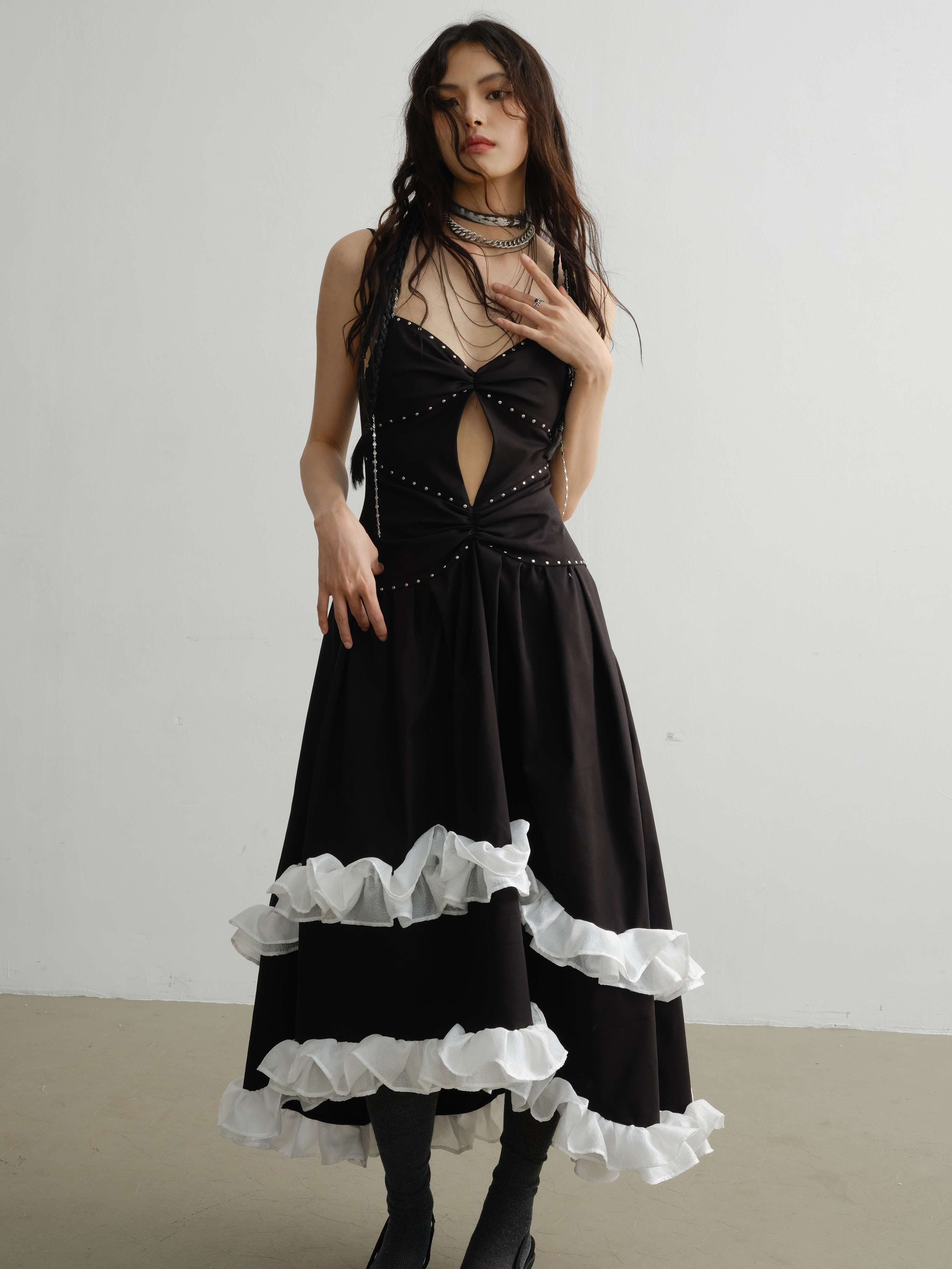 モード系ファッション エッジィグラムロックドレス