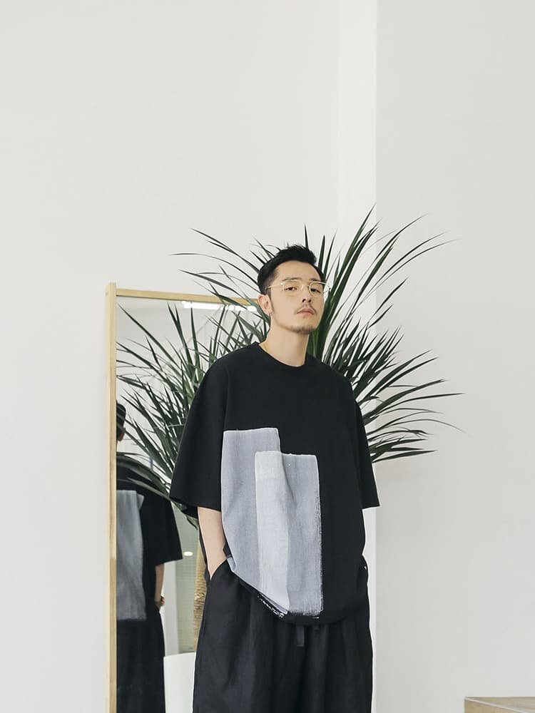 モード系 【大人モード】ロング丈ワイドTシャツ｜アートプリント｜ユニセックス｜体型カバー・モードカジュアル