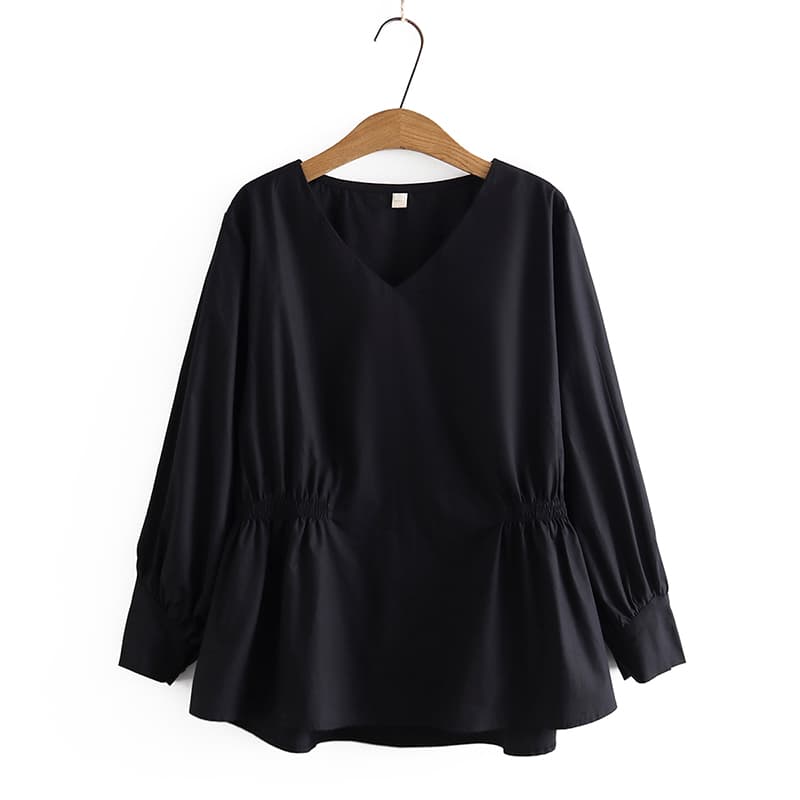 モード系ファッションウエストシャーリング フレアシャツ