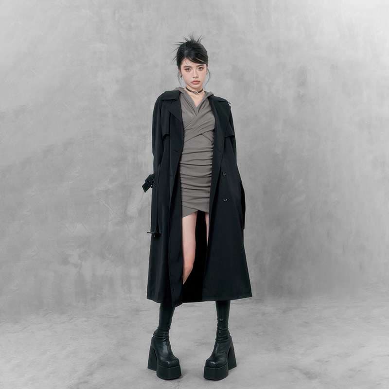 モード系ファッション オーバーサイズトレンチコート
