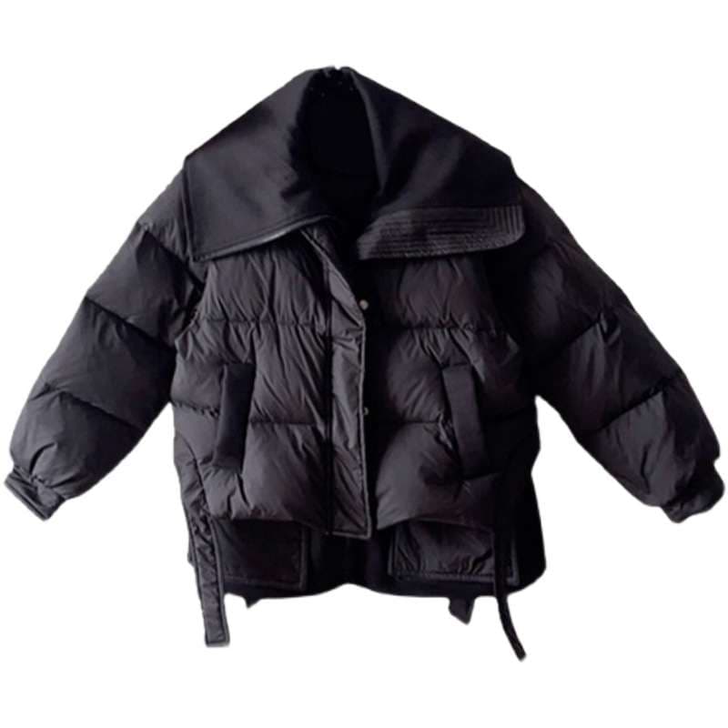 モード系ファッション オーバーサイズ 2トーンパデッドジャケット