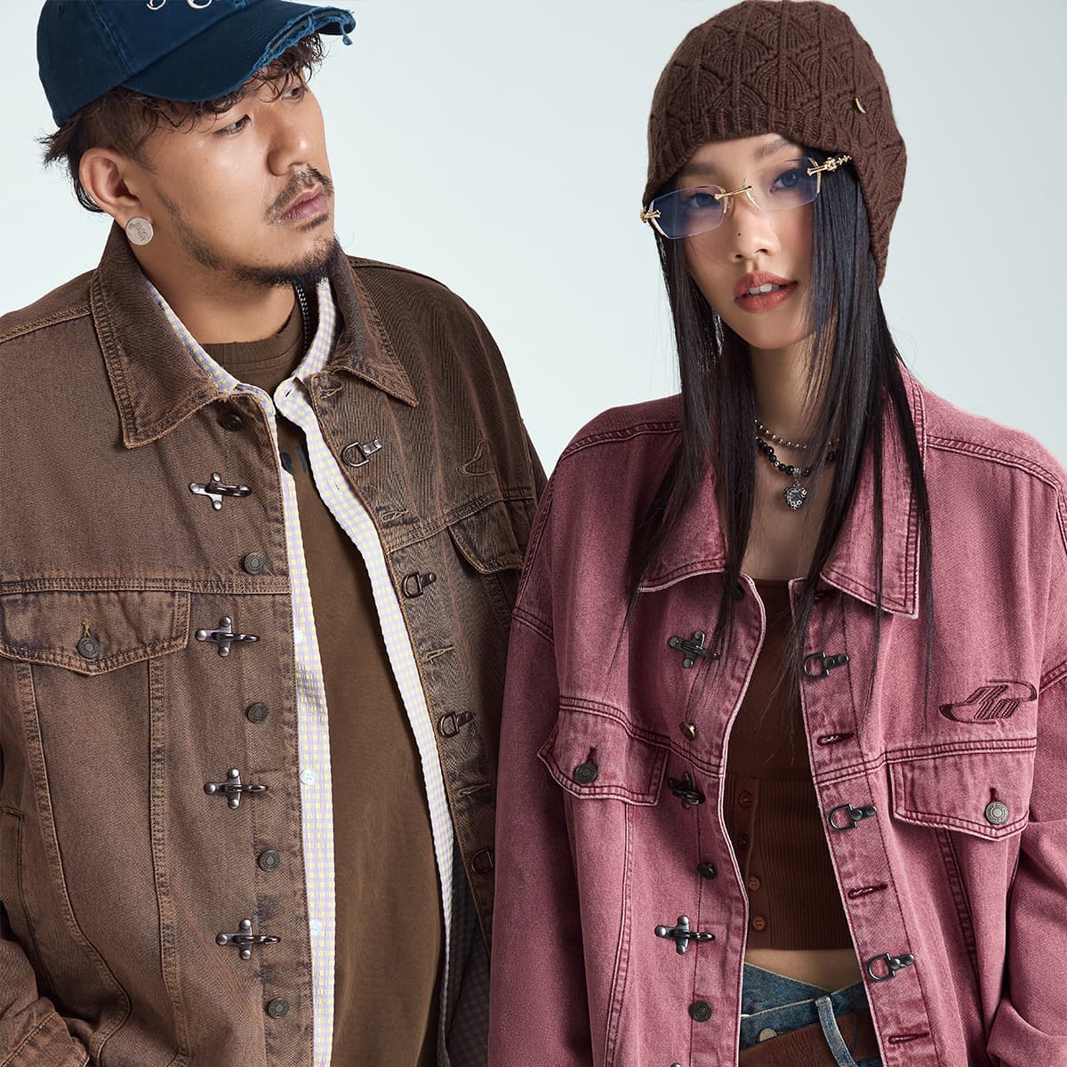 モード系ファッション春秋アウター チャイナデザイン デニムジャケット おしゃれ 大きいサイズ XL～6XL