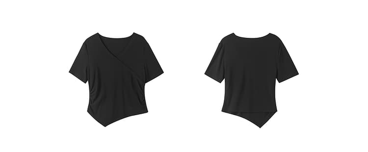 モード系 大人のためのVネックリブトップス｜体型悩みをカバーしながら品よく着られる1枚【骨格ストレート向け】