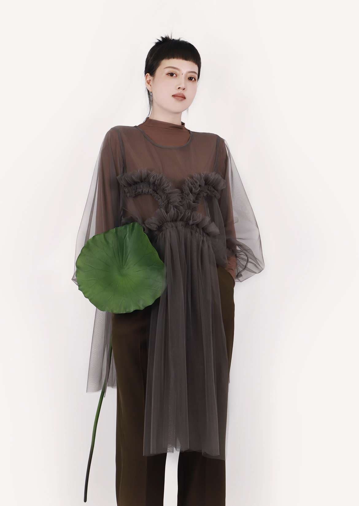 モード系ファッション エコーな花姫のチュールドレス