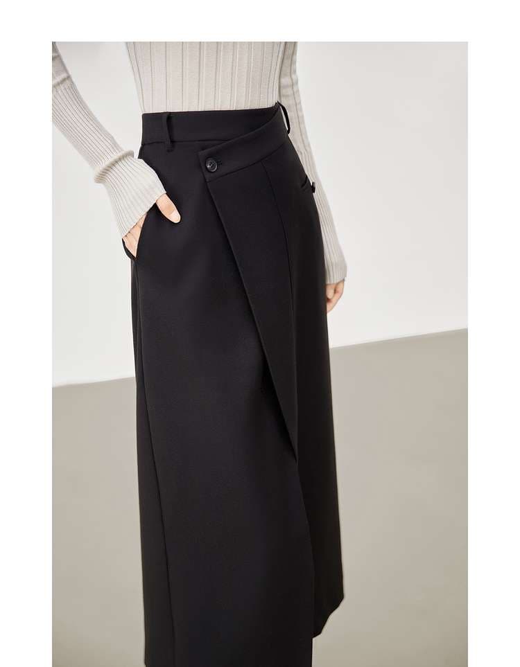 モード系ファッション ラップデザイン ロングスカート