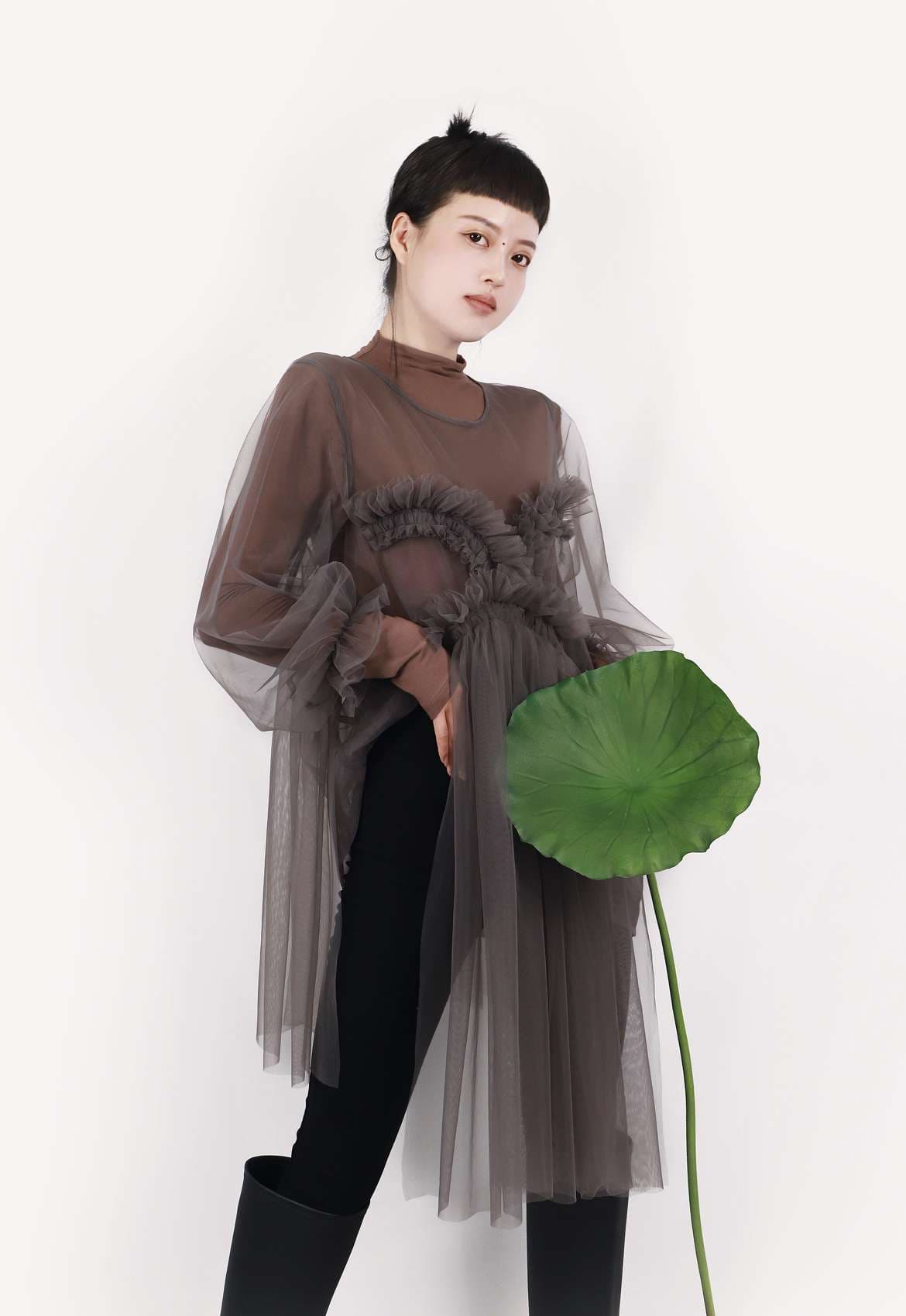 モード系ファッション エコーな花姫のチュールドレス