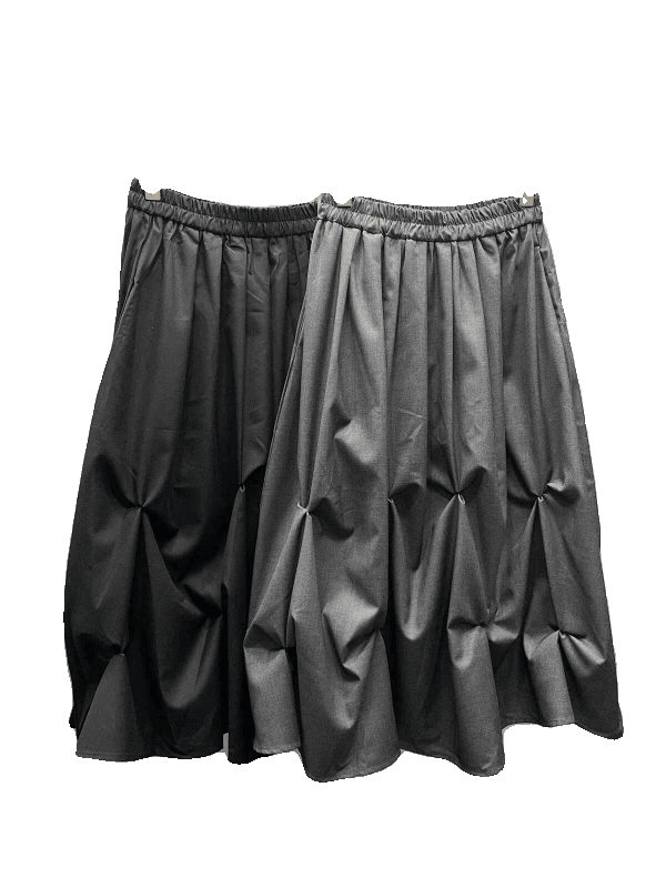 モード系ファッション モダンプリーツギャザースカート