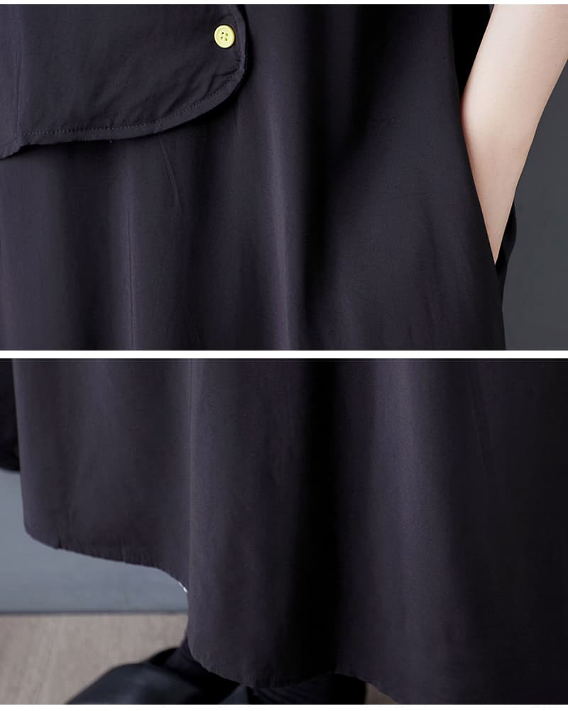 モード系ファッション レディース アシンメトリーデザインが光るモードなワンピース｜ゆったり体型カバー×着映えフォルム