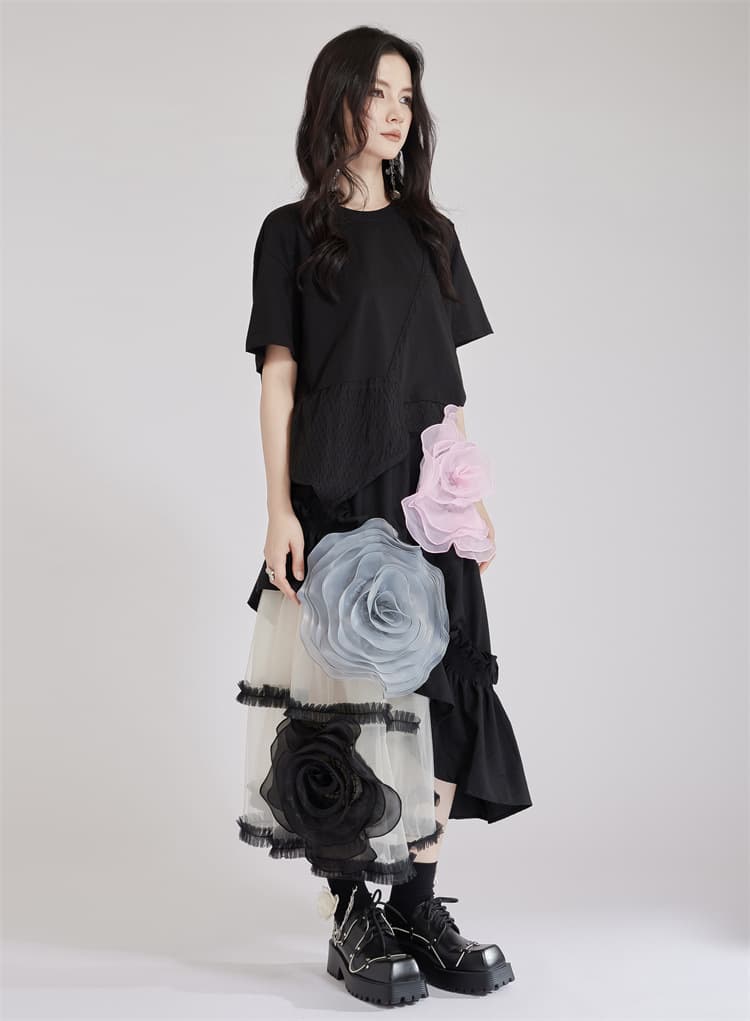 モード系 高見えアシンメトリーデザインTシャツ｜骨格ストレートも着映え｜オフィスカジュアルにも