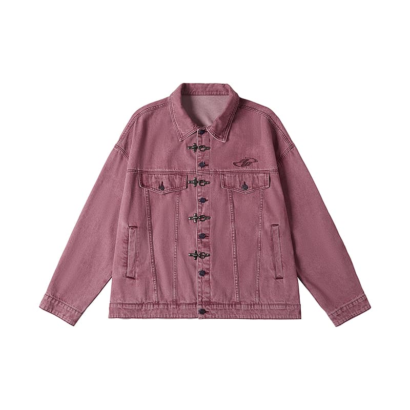モード系ファッション春秋アウター チャイナデザイン デニムジャケット おしゃれ 大きいサイズ XL～6XL