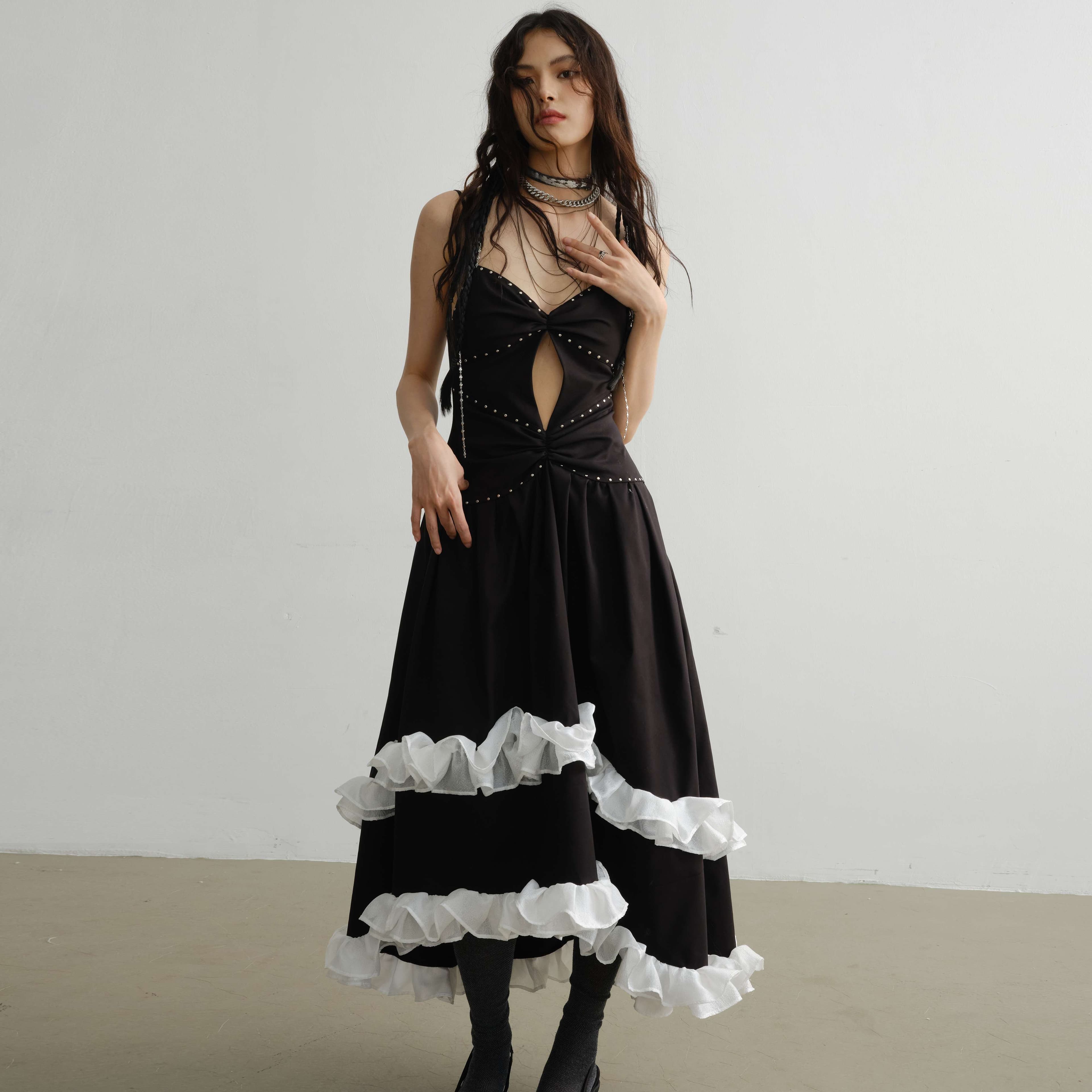 モード系ファッション エッジィグラムロックドレス