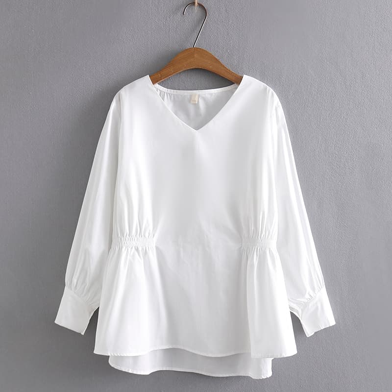 モード系ファッションウエストシャーリング フレアシャツ