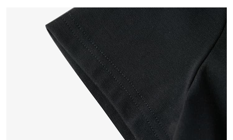 モード系 骨格ストレートに映える｜上質新疆綿カッターシャツ風Tシャツ【ブラック】