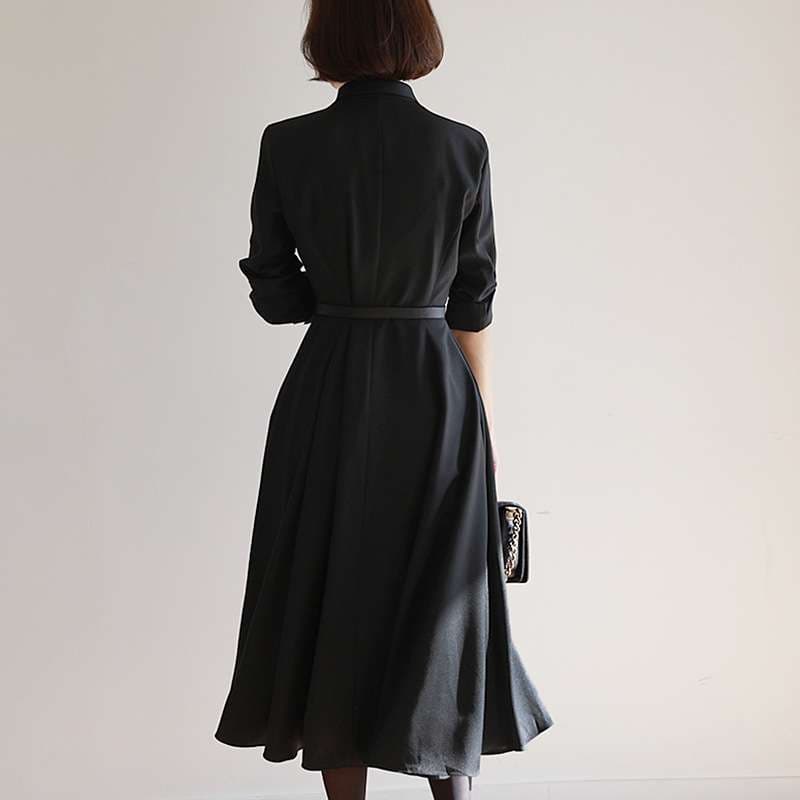 モード系ファッション エレガントなラップデザインワンピース