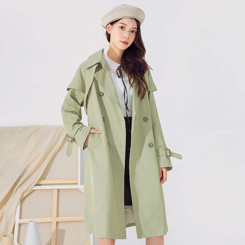 モード系ファッション トレンチ風デザインのロングコート