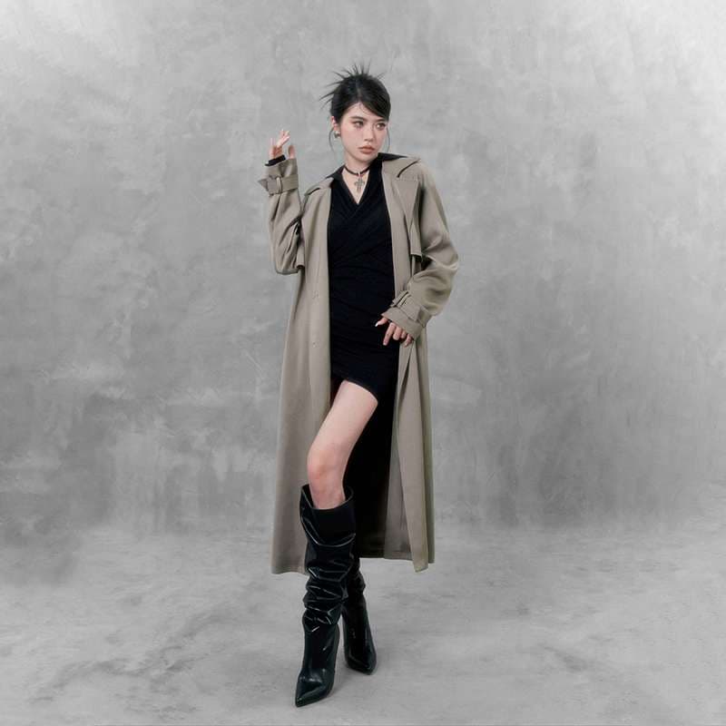 モード系ファッション オーバーサイズトレンチコート
