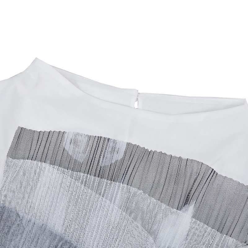 モード系ファッション エアリーレイヤードチュールドレス