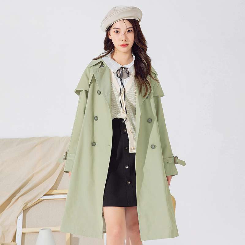 モード系ファッション トレンチ風デザインのロングコート