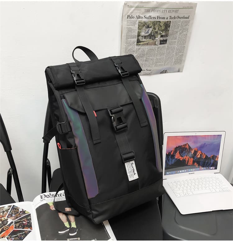 モード系ファッションホログラムライン シティバックパック