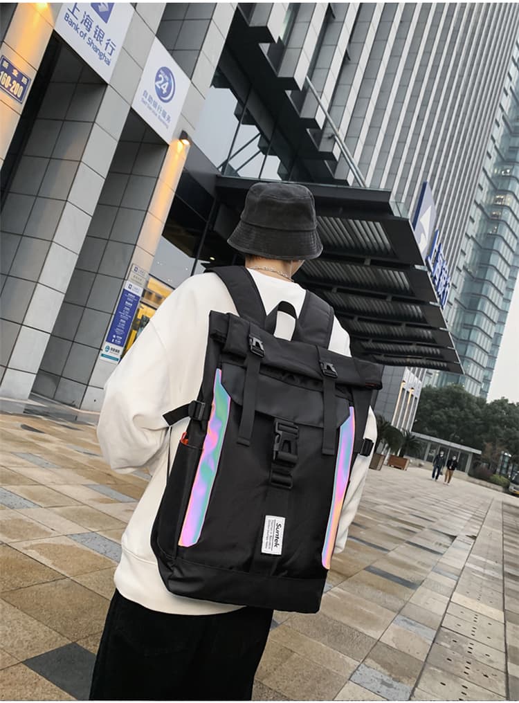モード系ファッションホログラムライン シティバックパック