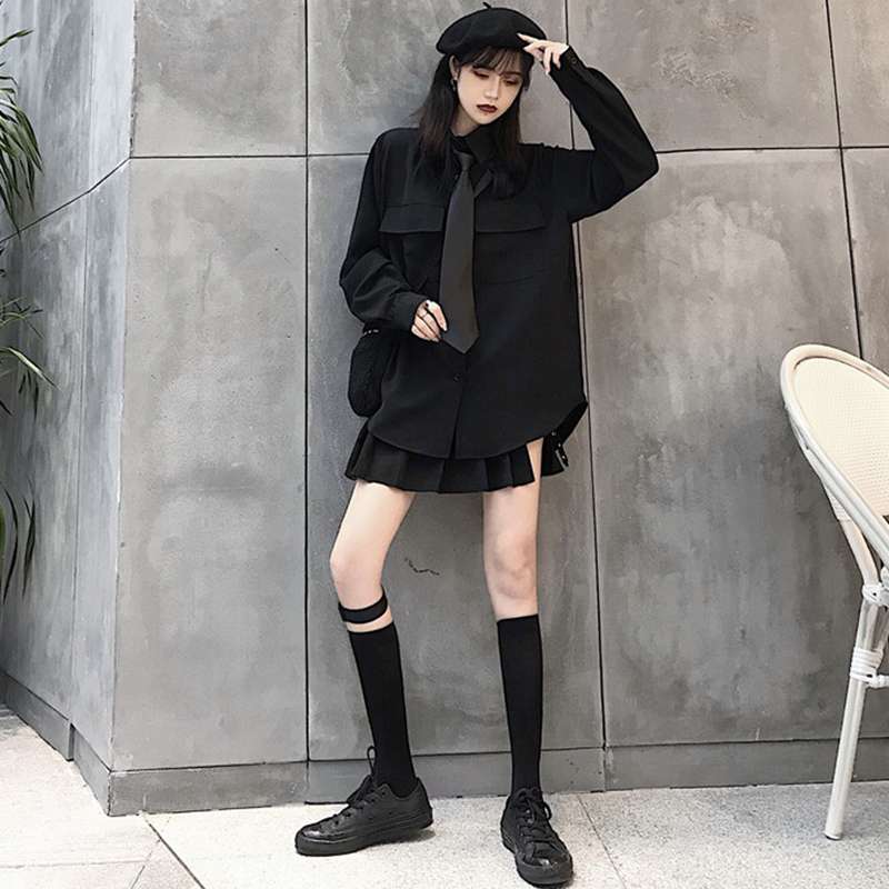 モード系ファッション オーバーサイズデザインシャツワンピース
