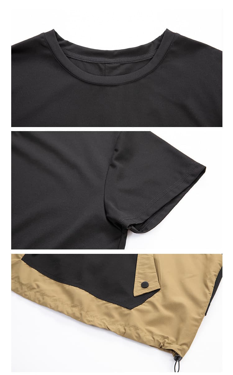 モード系 ワークポケットデザインで魅せるモードTシャツ|スポーティ&シティライクなセットアップ風トップス