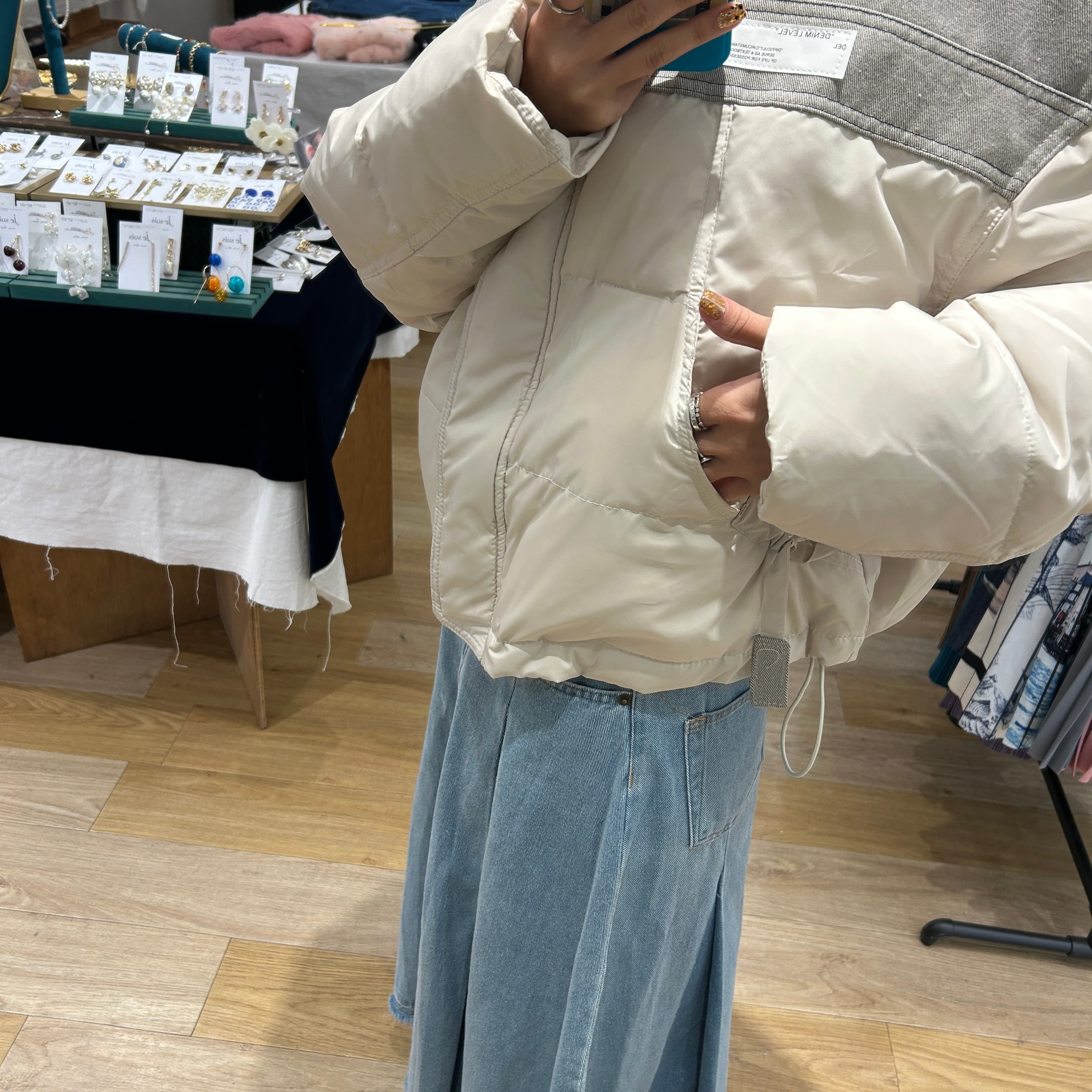 モード系ファッションデザインダウンジャケット