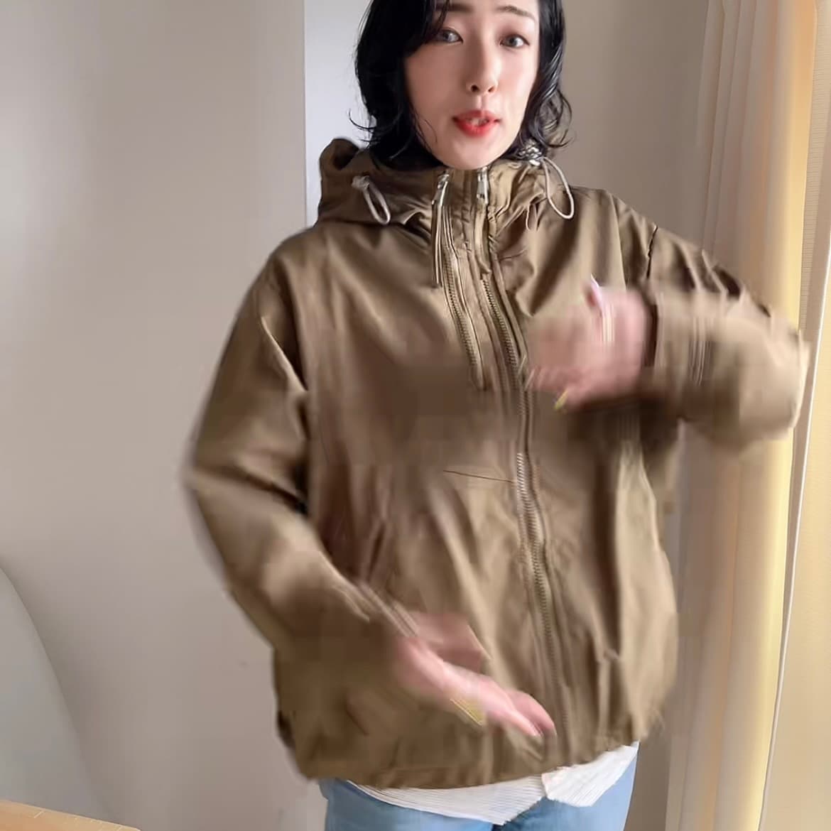 モード系ファッションオーバーサイズ ユニセックス マウンテンパーカー