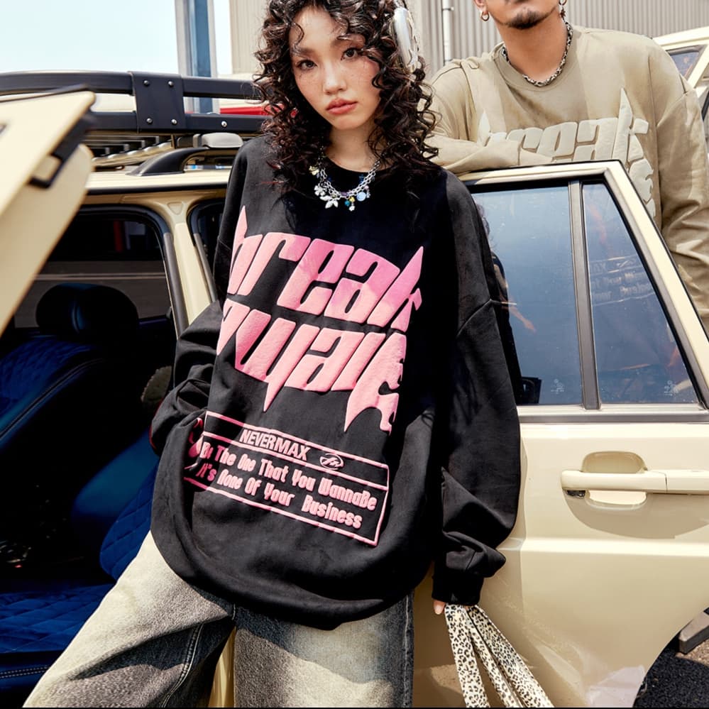 モード系ファッションーバーサイズ ロゴ入り トレーナー メンズ レディース おしゃれ