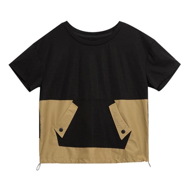 モード系 ワークポケットデザインで魅せるモードTシャツ|スポーティ&シティライクなセットアップ風トップス