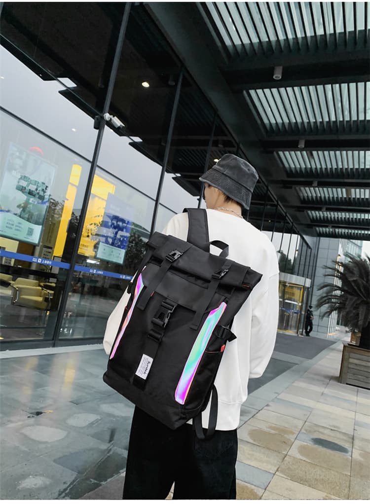 モード系ファッションホログラムライン シティバックパック