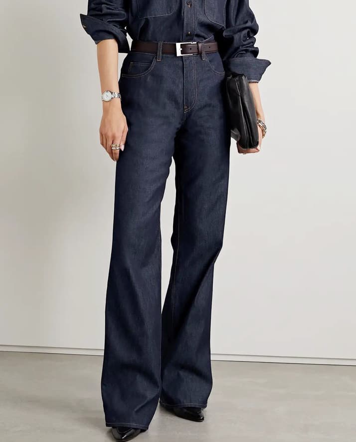 モード系ファッションクラシックデニムフレアパンツ