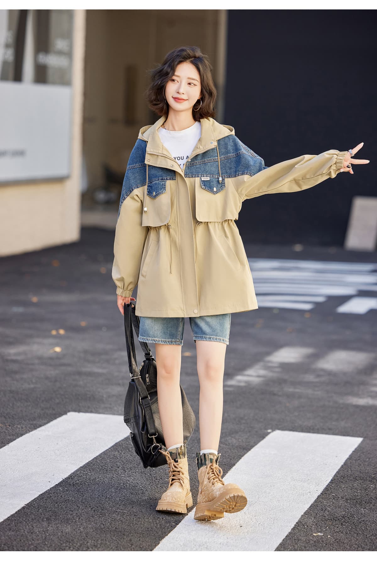 モード系ファッション大人カジュアルにぴったり!デニム×モッズコート|着回し力抜群」