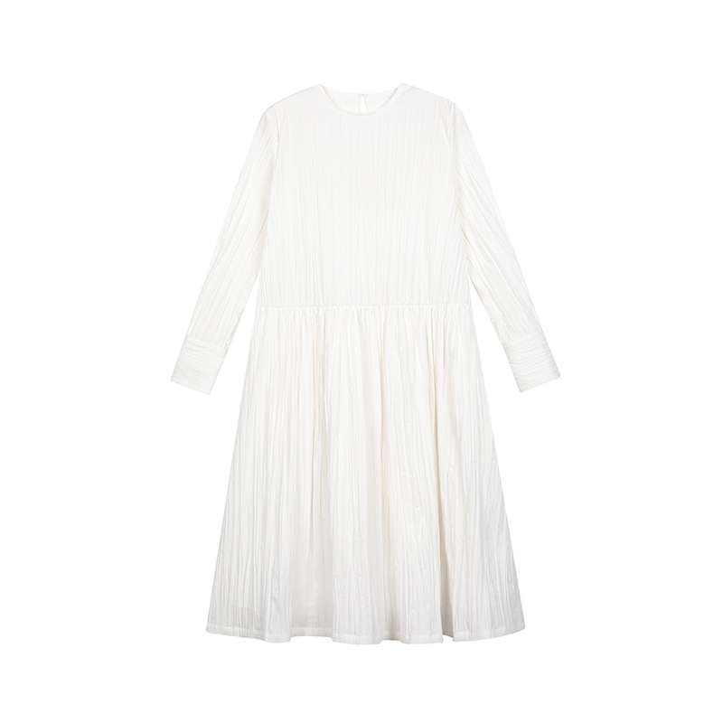 モード系ファッション プリーツロングワンピース