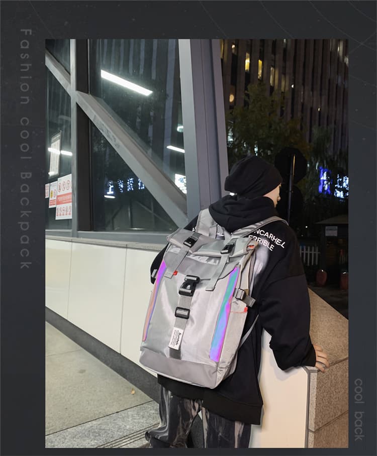 モード系ファッションホログラムライン シティバックパック