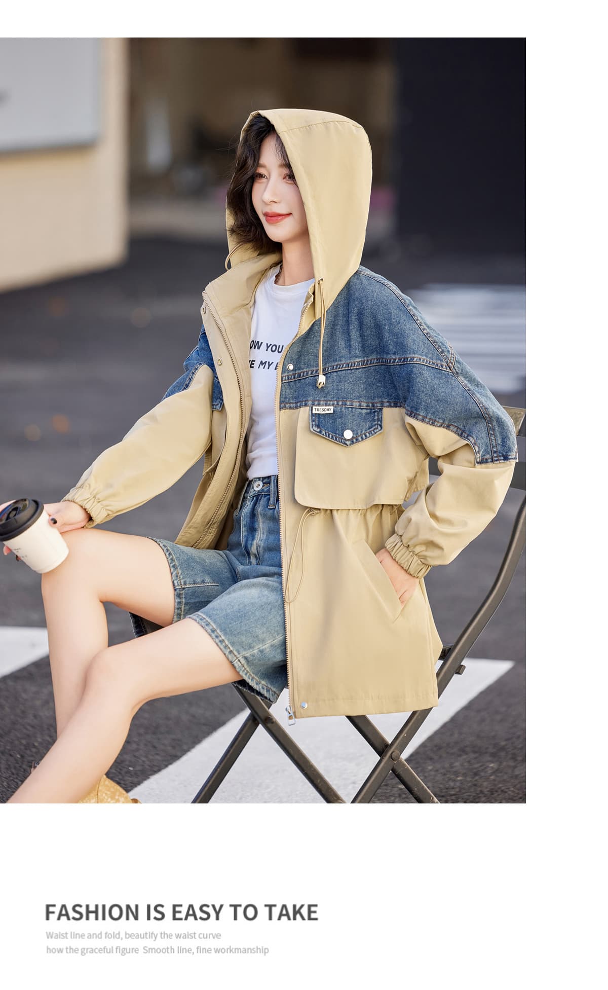 モード系ファッション大人カジュアルにぴったり!デニム×モッズコート|着回し力抜群」