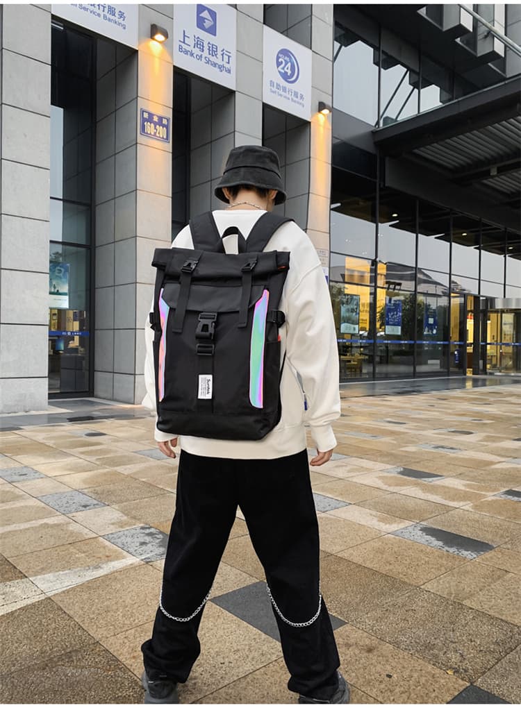 モード系ファッションホログラムライン シティバックパック
