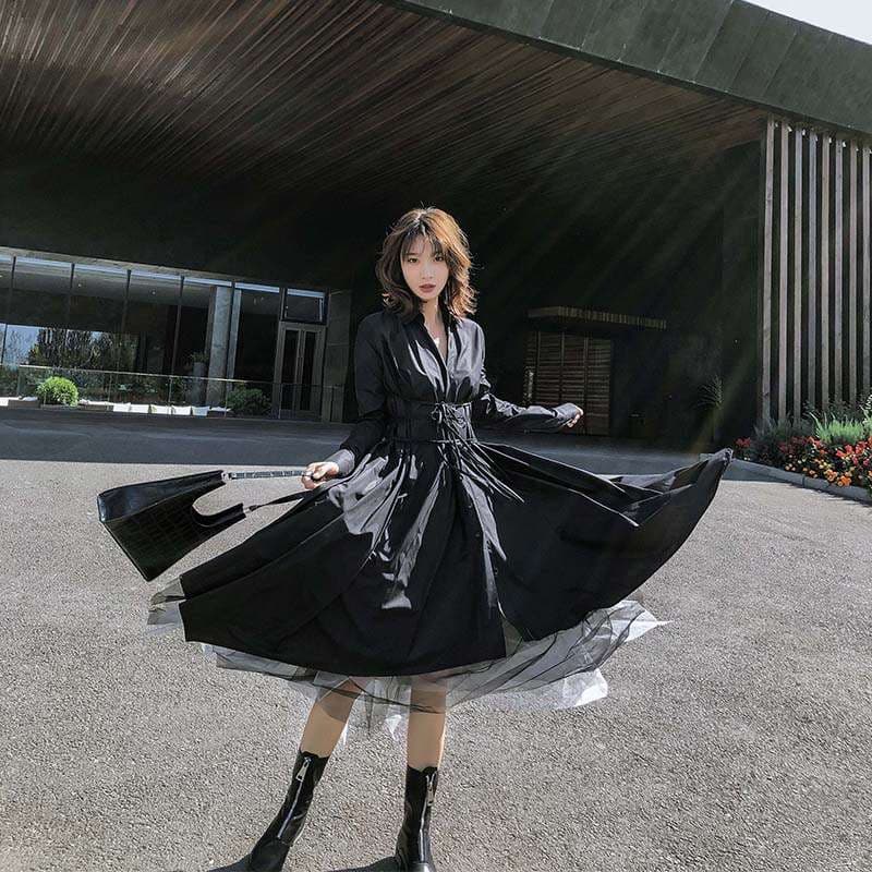 モード系ファッション エレガントなゴシックロリータ風ドレス