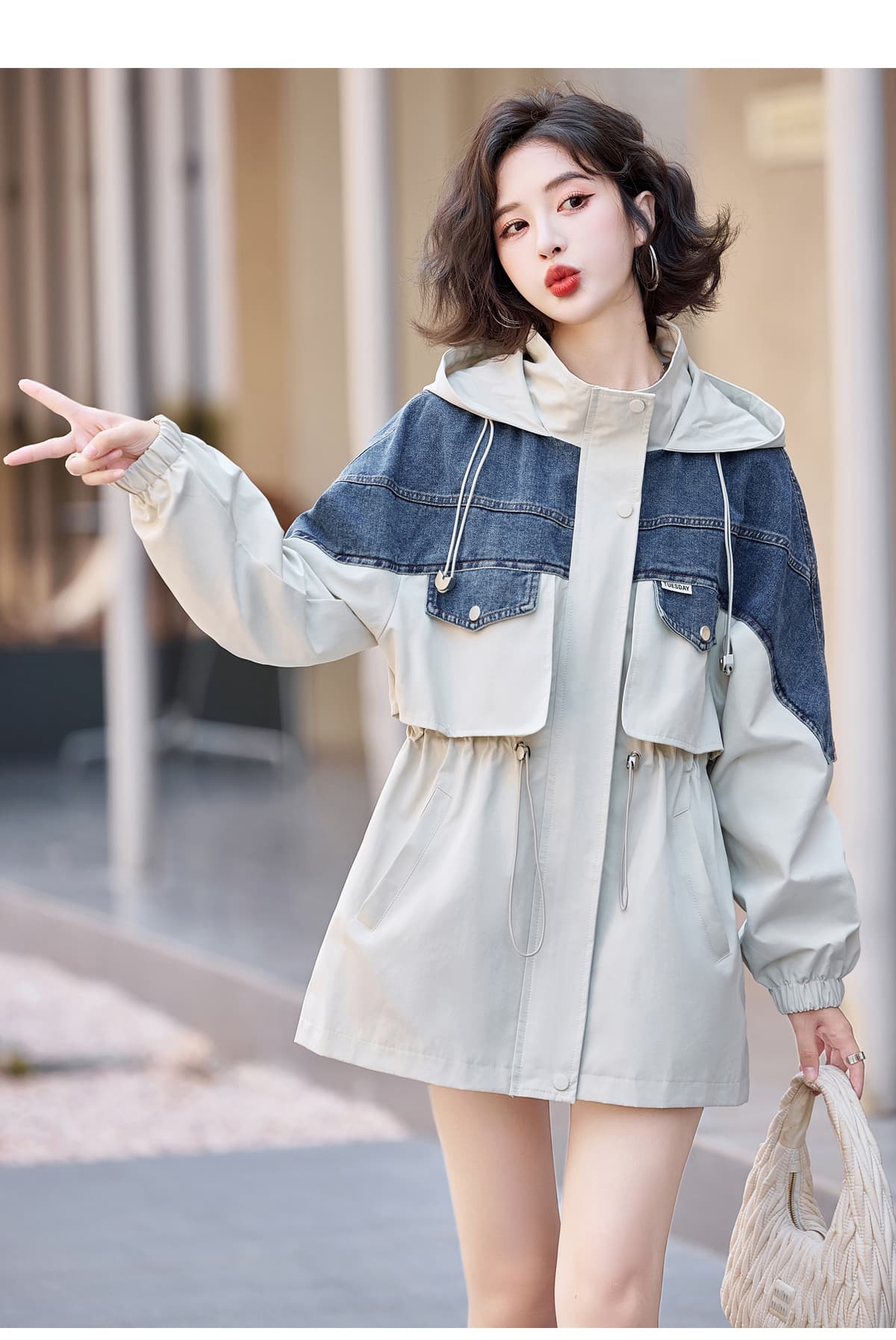 モード系ファッション大人カジュアルにぴったり!デニム×モッズコート|着回し力抜群」
