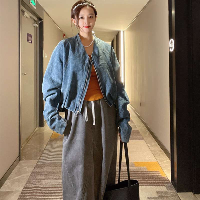 モード系ファッション オーバーサイズデニムブルゾン