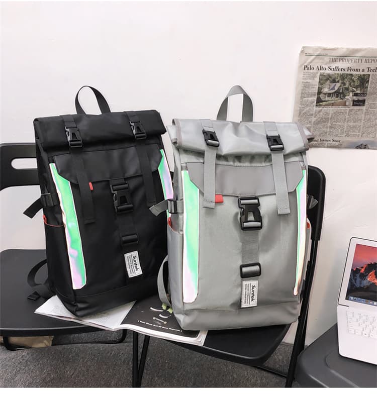 モード系ファッションホログラムライン シティバックパック