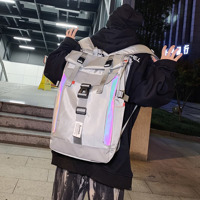 モード系ファッションホログラムライン シティバックパック