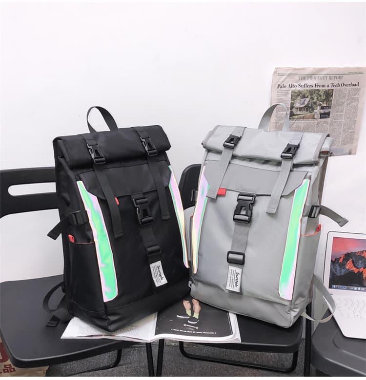 モード系ファッションホログラムライン シティバックパック