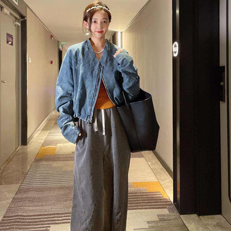 モード系ファッション オーバーサイズデニムブルゾン